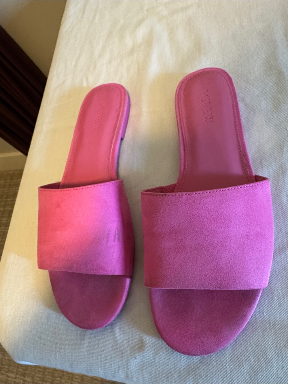 J. Crew pink suede flats